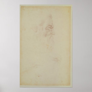 Sketch of a male head and two legs poster