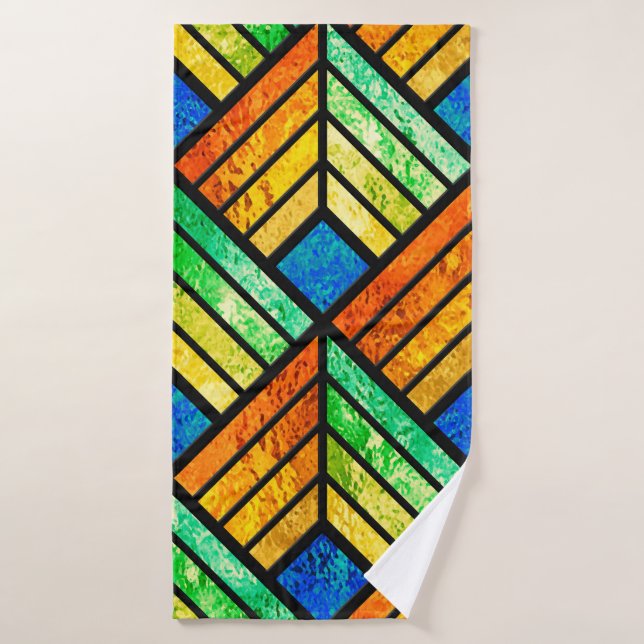 Sketch of a stained glass window. Seamless pattern Bath Towel (Bath Towel)