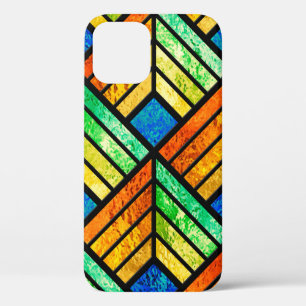 Sketch of a stained glass window. Seamless pattern iPhone 12 Case