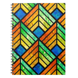 Sketch of a stained glass window. Seamless pattern Notebook