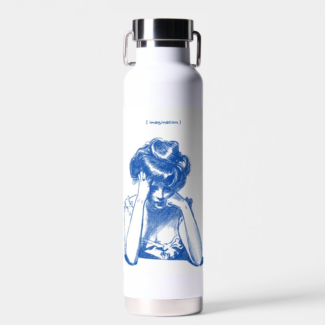Sketch of a Woman with "Imagination" Water Bottle  (Front)