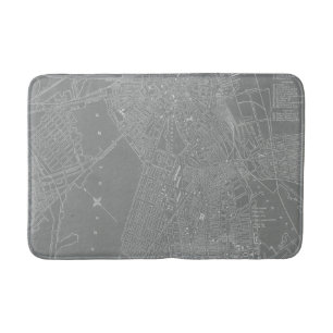 Sketch of Boston City Map Bath Mat