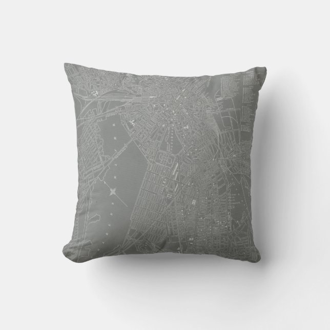 Sketch of Boston City Map Cushion (Front)