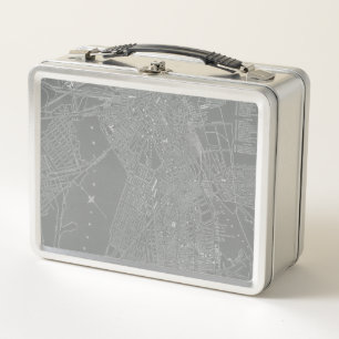 Sketch of Boston City Map Metal Lunch Box