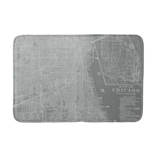 Sketch of Chicago City Map Bath Mat