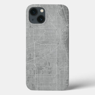 Sketch of Chicago City Map iPhone 13 Case