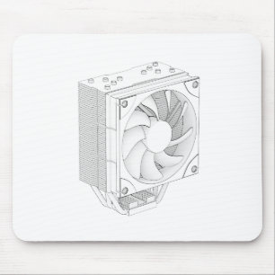 Sketch of computer processor cooler mouse pad