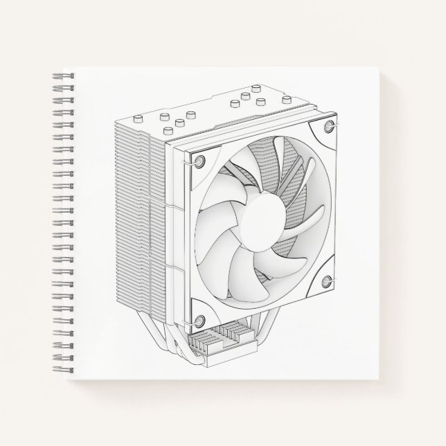 Sketch of computer processor cooler notebook (Front)
