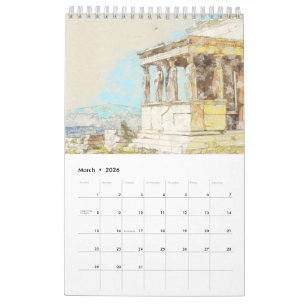 Sketch of images of Greece Calendar