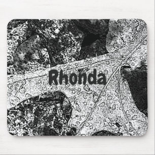 Sketch of Leaf in Black and White Mouse Pad