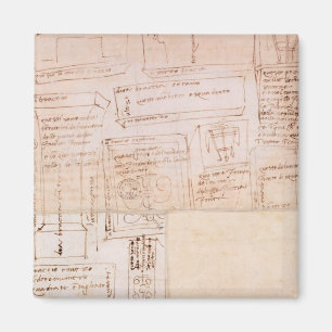 Sketch of Marble Blocks for Statues with Notes Magnet