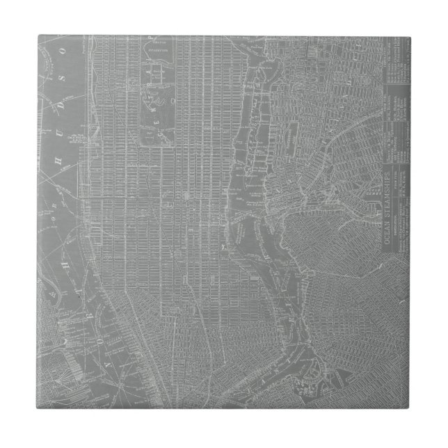 Sketch of New York City Map Tile (Front)