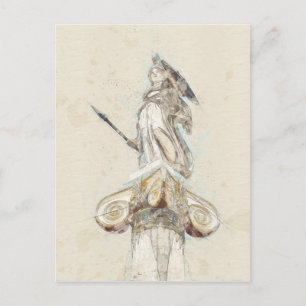 Sketch of Statue of Athena Postcard
