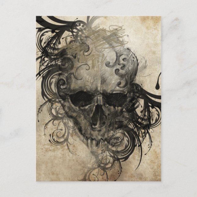 Sketch Of Tattoo Art, Handmade Illustration Postcard (Front)