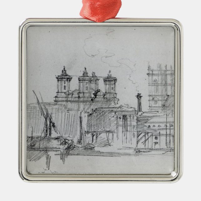 Sketch of Westminster, 1860 Metal Tree Decoration (Front)