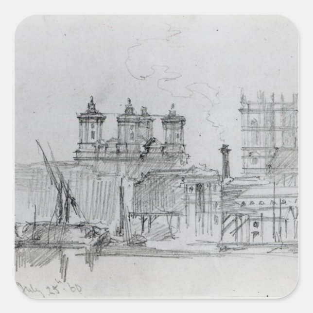 Sketch of Westminster, 1860 Square Sticker (Front)