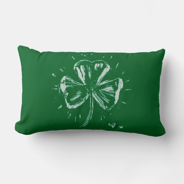 Sketch Shamrock Lumbar Cushion (Front)