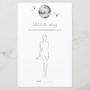 Sketch The Dress Disco Ball Bridal Shower Game
