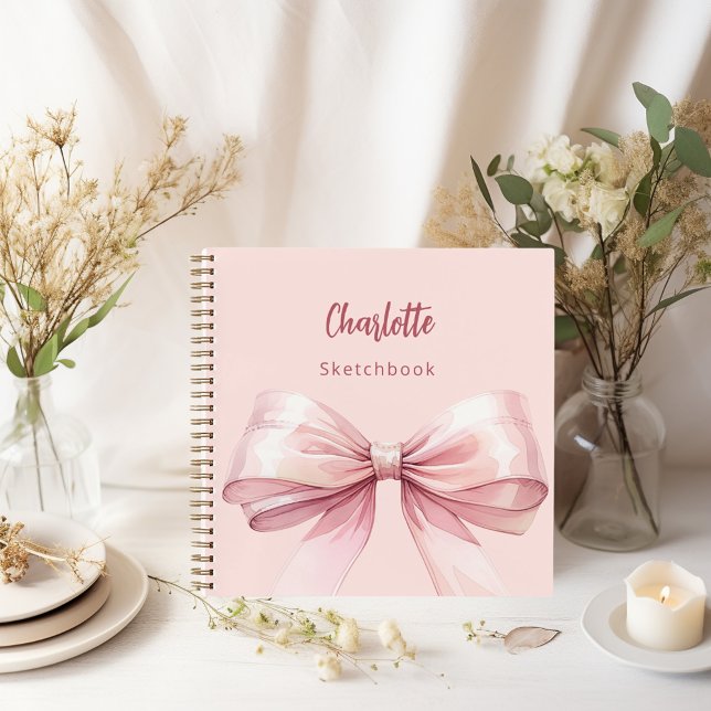 Sketchbook blush pink bow notebook (Creator Uploaded)