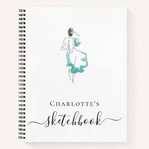Sketchbook custom artwork monogram typography  notebook