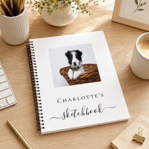 Sketchbook custom dog pet photo typography notebook