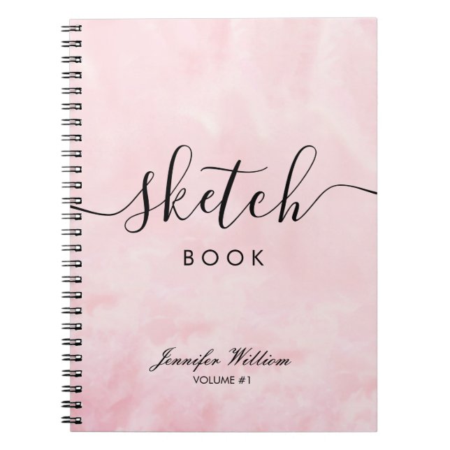 Sketchbook Gift For Her With Custom Name Colouring Notebook (Front)