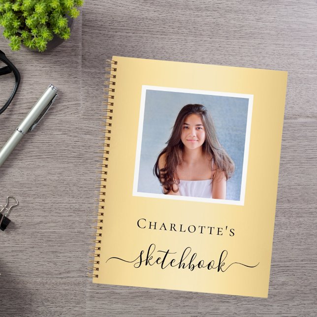 Sketchbook gold photo girls typography notebook (Creator Uploaded)