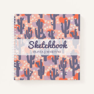 Sketchbook Modern Cactus Personalised Notebook