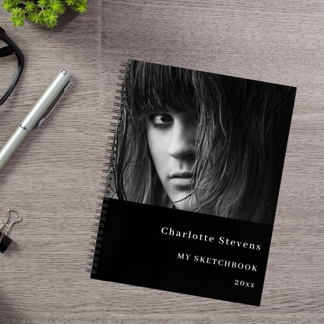 Sketchbook photo black white notebook (Creator Uploaded)