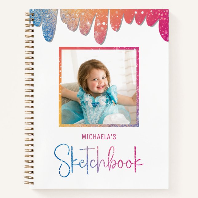 Sketchbook Photo Kids Children Typography Notebook (Front)