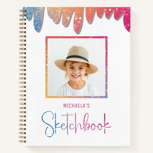 Sketchbook Photo Kids Children Typography Notebook (Front)