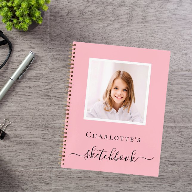 Sketchbook pink photo kids children typography notebook (Creator Uploaded)