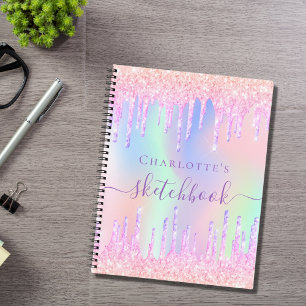 Sketchbook pink purple drips notebook