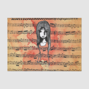 Sketchbook Sketch Grunge Girl Tissue Paper