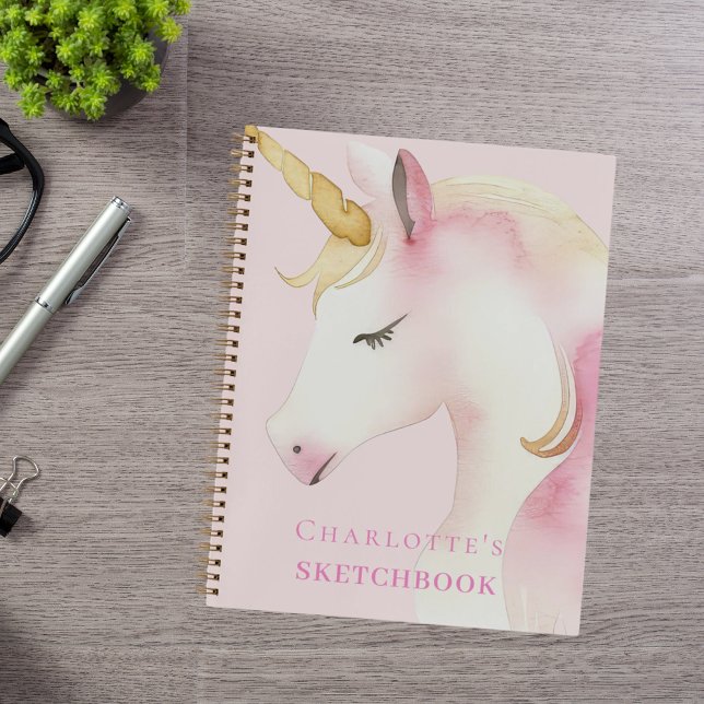 Sketchbook unicorn pink girl notebook (Creator Uploaded)