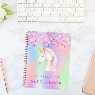 Sketchbook unicorn pink holographic notebook