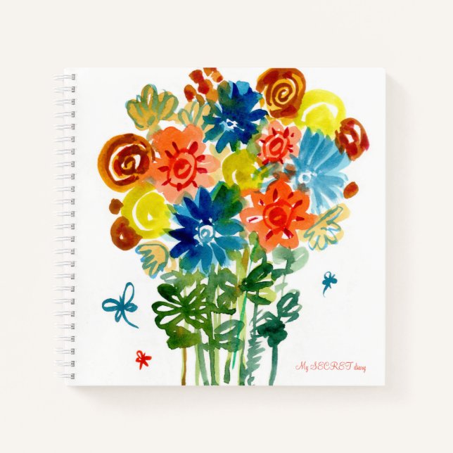 Sketchbook watercolor flowers notebook (Front)