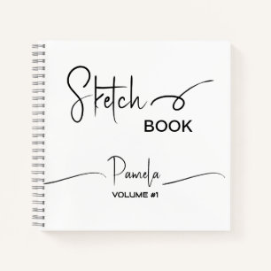 Sketchbook Your Name Script Teal Blue Notebook