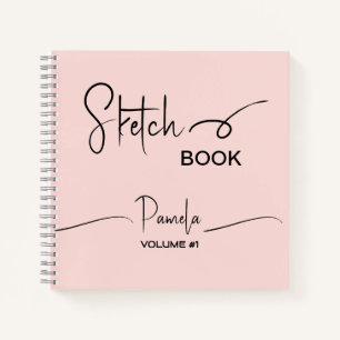Sketchbook Your Name Script Teal Blue Notebook