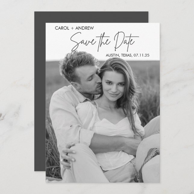 Sketched Announcement Photo Save the Date (Front/Back)