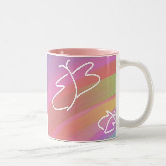 Sketched Butterfys Two-Tone Coffee Mug (Right)