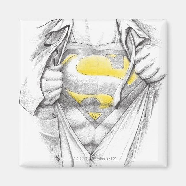 Sketched Chest Superman Logo Magnet (Front)