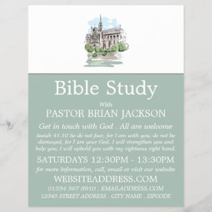 Sketched Church, Christian Bible Class Advert Flyer