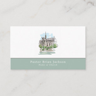 Sketched Church, Christianity, Religious Business Card
