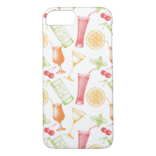 Sketched Cocktail Pattern iPhone 8/7 Case