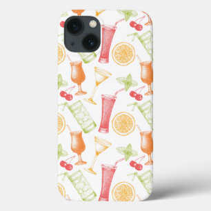Sketched Cocktail Pattern iPhone 13 Case