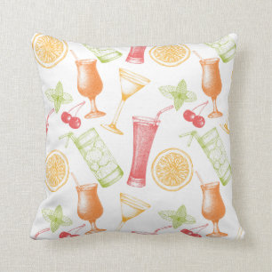 Sketched Cocktail Pattern Cushion