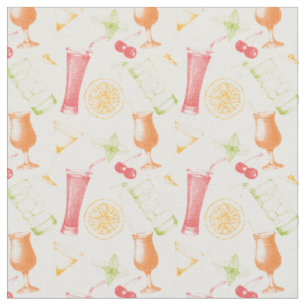 Sketched Cocktail Pattern Fabric