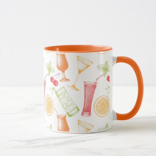 Sketched Cocktail Pattern Mug (Right)