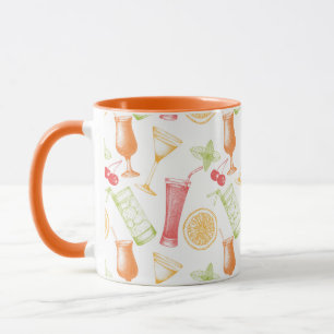 Sketched Cocktail Pattern Mug